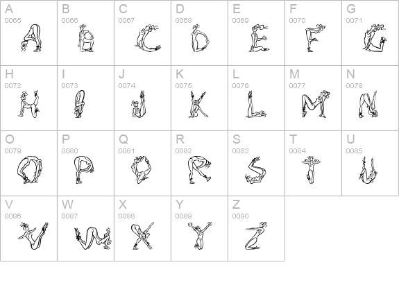 AlphaFitness uppercase A-Z preview