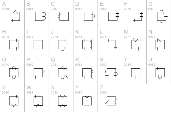 AlphaGeometrique-Square uppercase A-Z preview