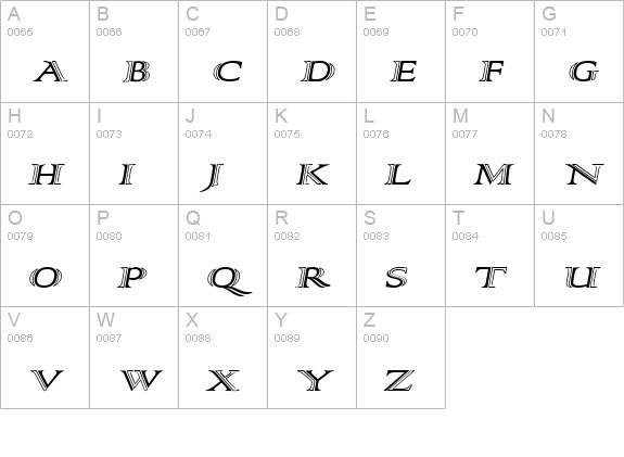AlphaRev uppercase A-Z preview