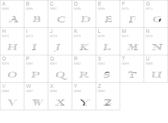 AlphaRev Hollow uppercase A-Z preview