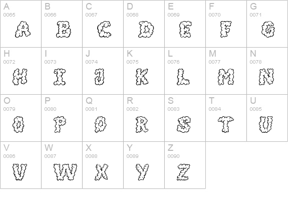 AlphaSmoke uppercase A-Z preview