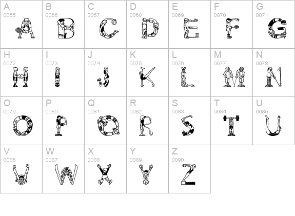 AlphaSports uppercase A-Z preview