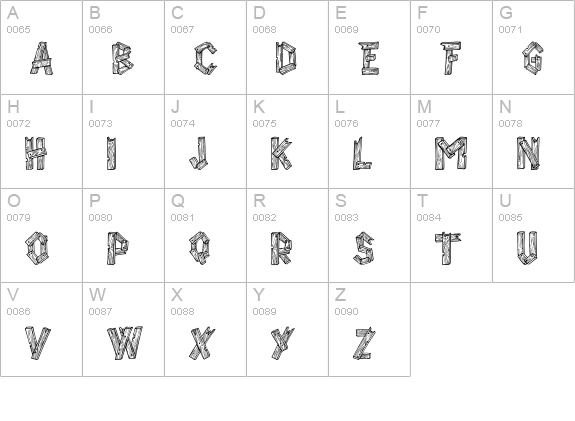 AlphaWood uppercase A-Z preview