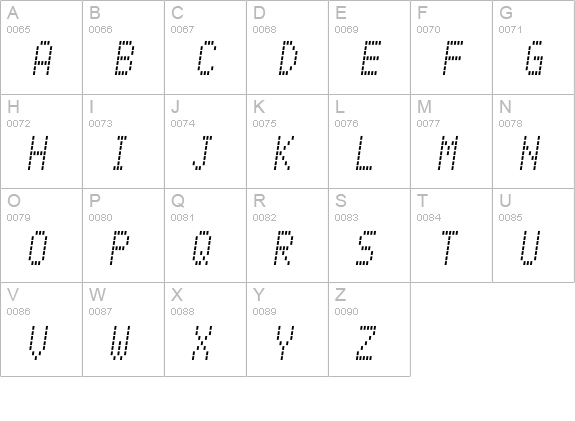 Alpine 7558M uppercase A-Z preview