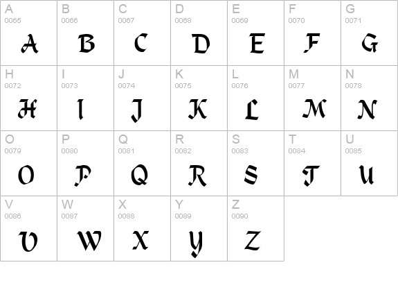 Alpine Regular uppercase A-Z preview