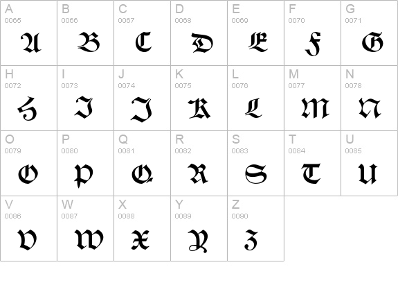 Alte Schwabacher uppercase A-Z preview