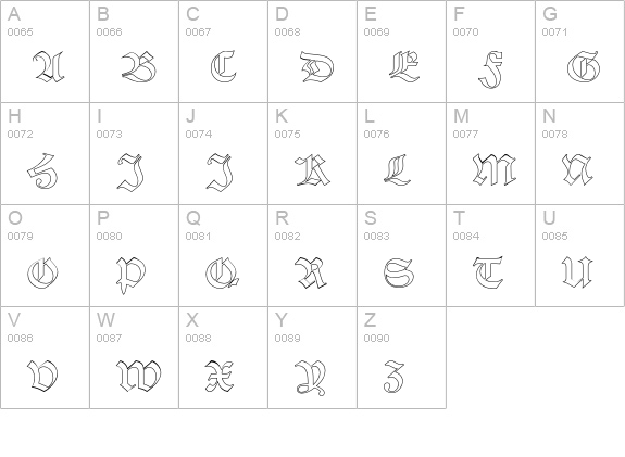 Alte Schwabacher D Ou1 uppercase A-Z preview