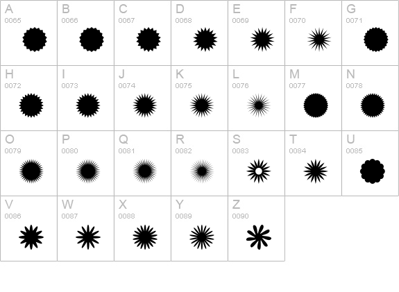 AltemusBursts uppercase A-Z preview
