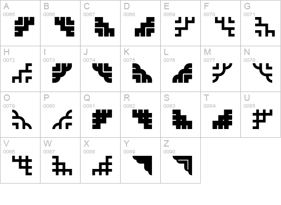 AltemusCorners uppercase A-Z preview