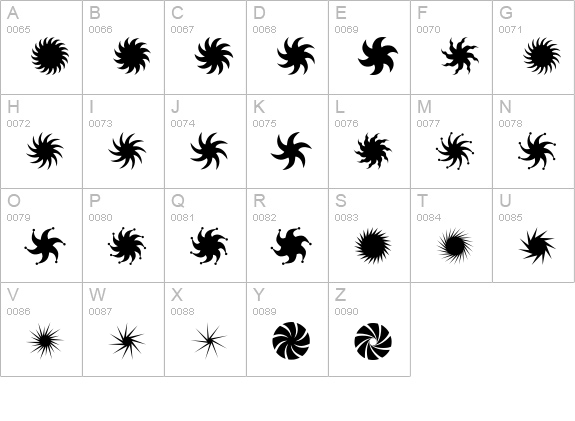AltemusPinwheels uppercase A-Z preview