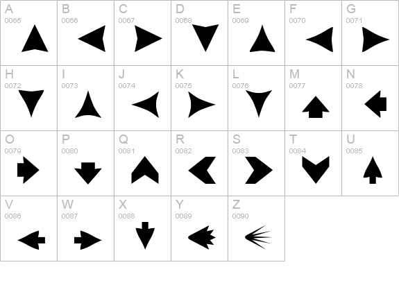 AltemusPointers uppercase A-Z preview