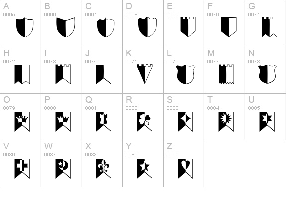 AltemusShields uppercase A-Z preview