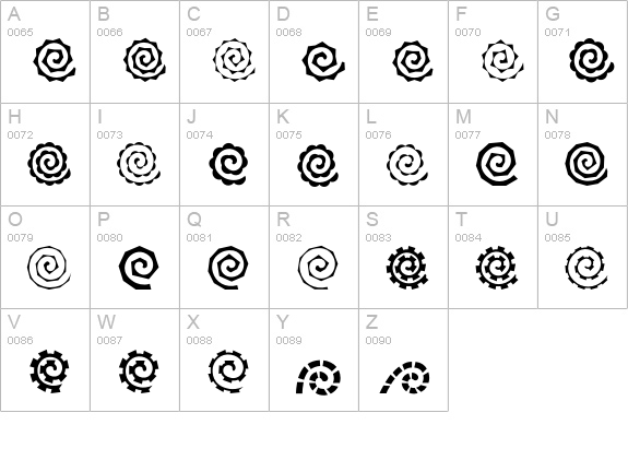 AltemusSpirals uppercase A-Z preview