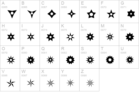 AltemusStars uppercase A-Z preview