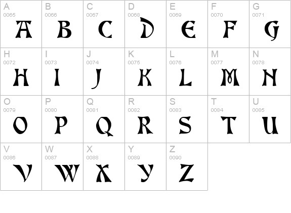 Altenburgâ„¢ uppercase A-Z preview