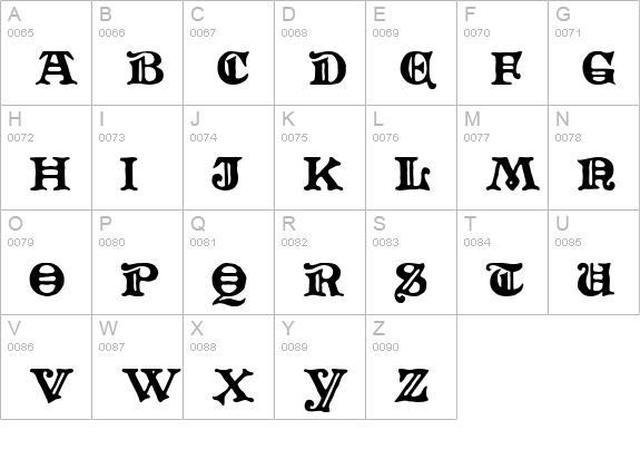 Altenglisch MF uppercase A-Z preview