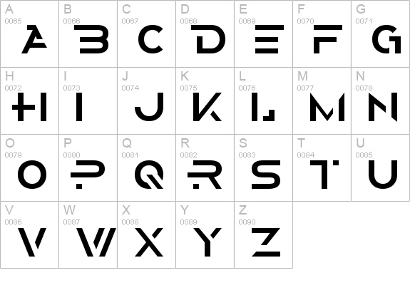 Alternity uppercase A-Z preview