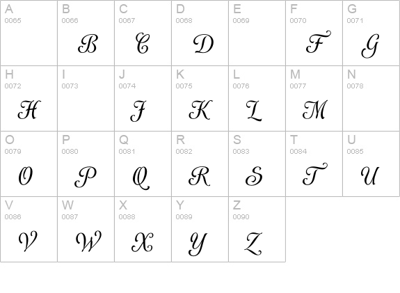 AlysBold uppercase A-Z preview