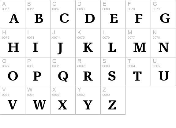 AlyssaOpti-Bold uppercase A-Z preview