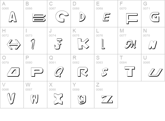 Amalgam Shadow uppercase A-Z preview