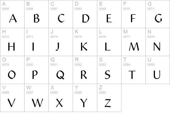 Amanda Std uppercase A-Z preview