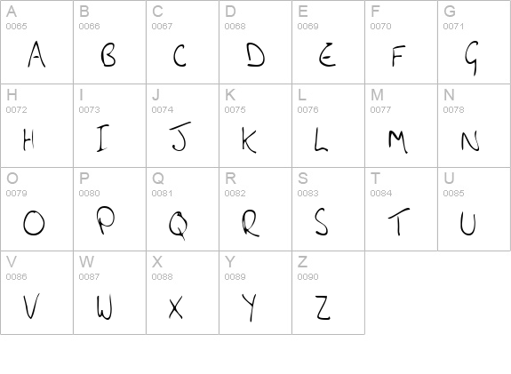 AmandasHand Regular uppercase A-Z preview