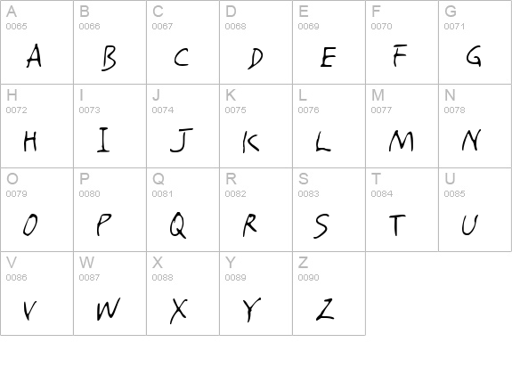 Amano uppercase A-Z preview