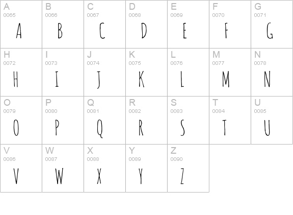 Amatic SC Regular uppercase A-Z preview