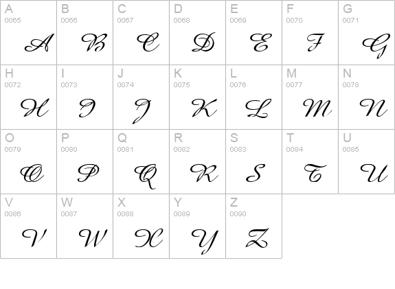 Amaze D Italic uppercase A-Z preview