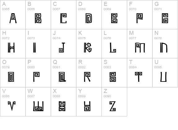 Ambages uppercase A-Z preview