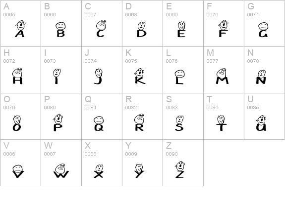 Amber's Family uppercase A-Z preview