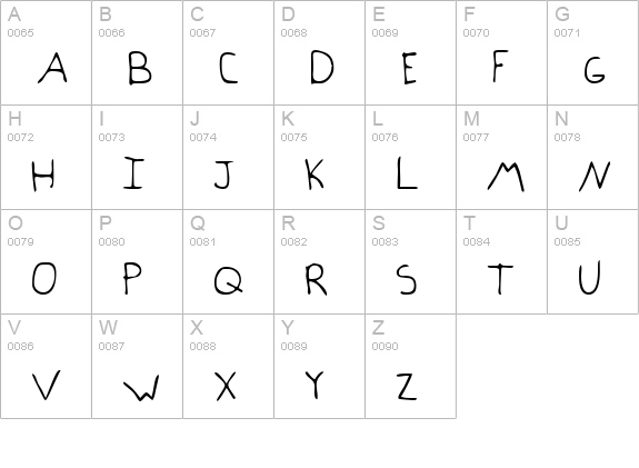 AmbersHand Regular uppercase A-Z preview