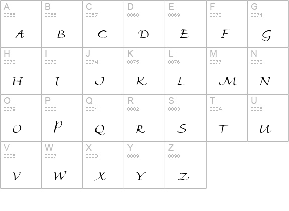 Ambiente Script SSi Light uppercase A-Z preview