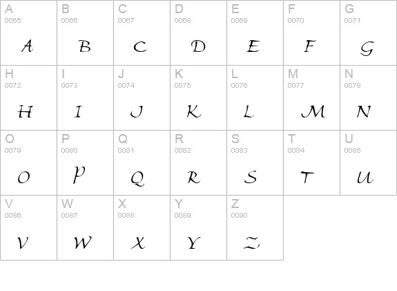 AmbienteScriptSSK uppercase A-Z preview