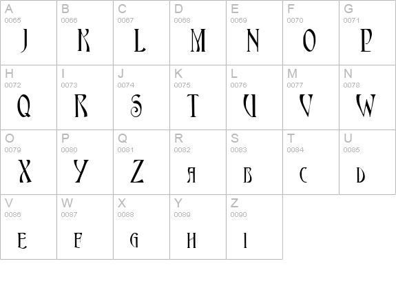 AmbrosiaCap uppercase A-Z preview