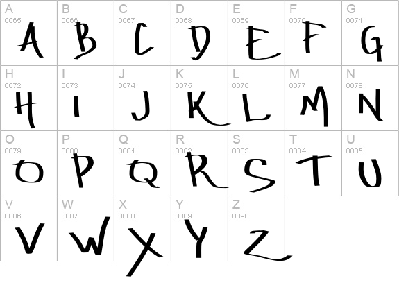Amburegul Banget uppercase A-Z preview