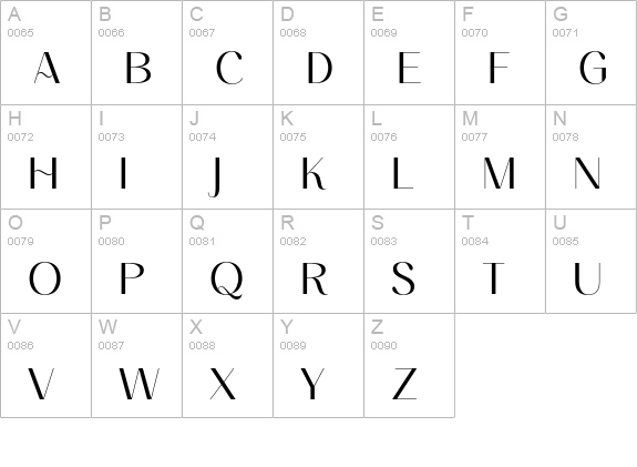 Ameda uppercase A-Z preview