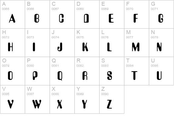 Amelia uppercase A-Z preview