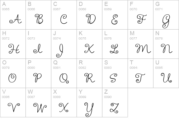 Amelie uppercase A-Z preview