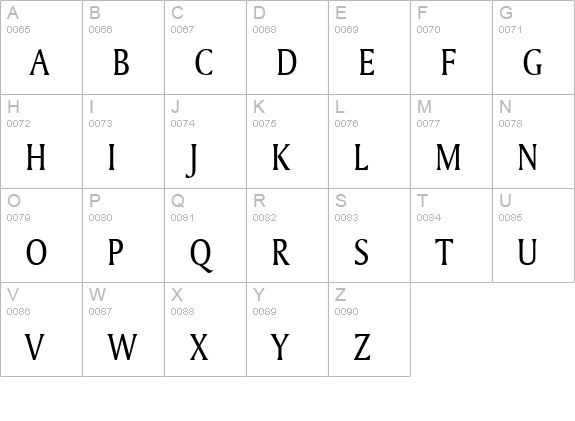 Ameretto Condensed Normal uppercase A-Z preview
