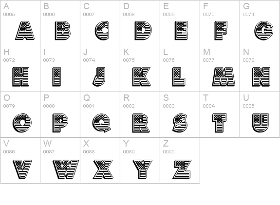 American Dream uppercase A-Z preview