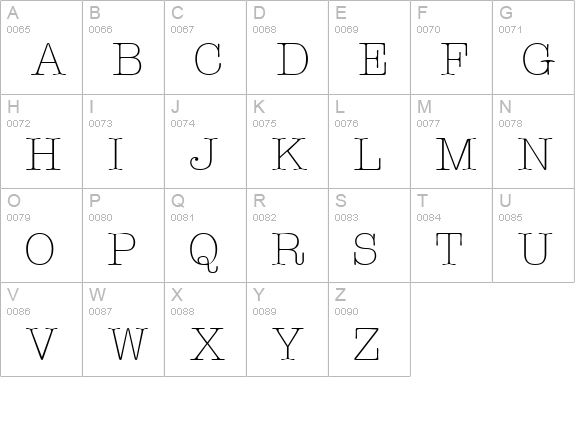 American Regular uppercase A-Z preview