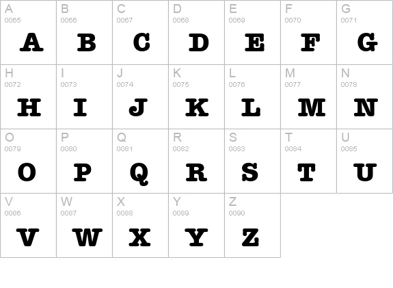 American Typewriter Bold BT uppercase A-Z preview