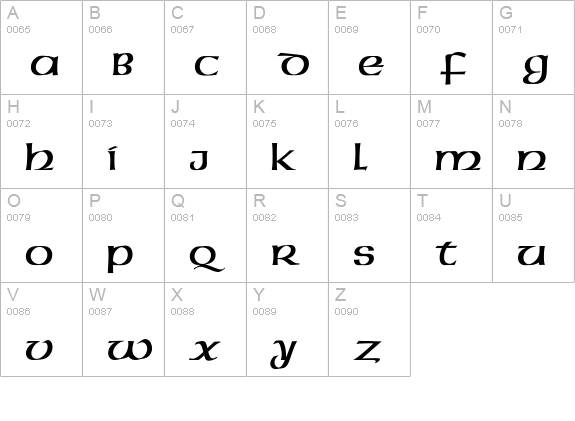 American-Uncial uppercase A-Z preview