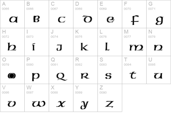 American Uncial D In1 uppercase A-Z preview