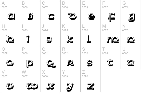 American Uncial D Sh1 uppercase A-Z preview