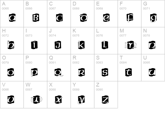 American Uncial Initials D uppercase A-Z preview