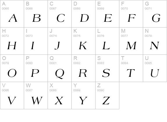 Americana Italic uppercase A-Z preview