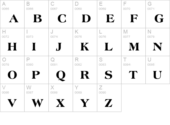 Americana Std Extra Bold uppercase A-Z preview