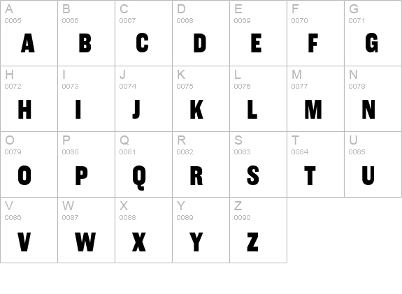 Americane Condensed Heavy uppercase A-Z preview